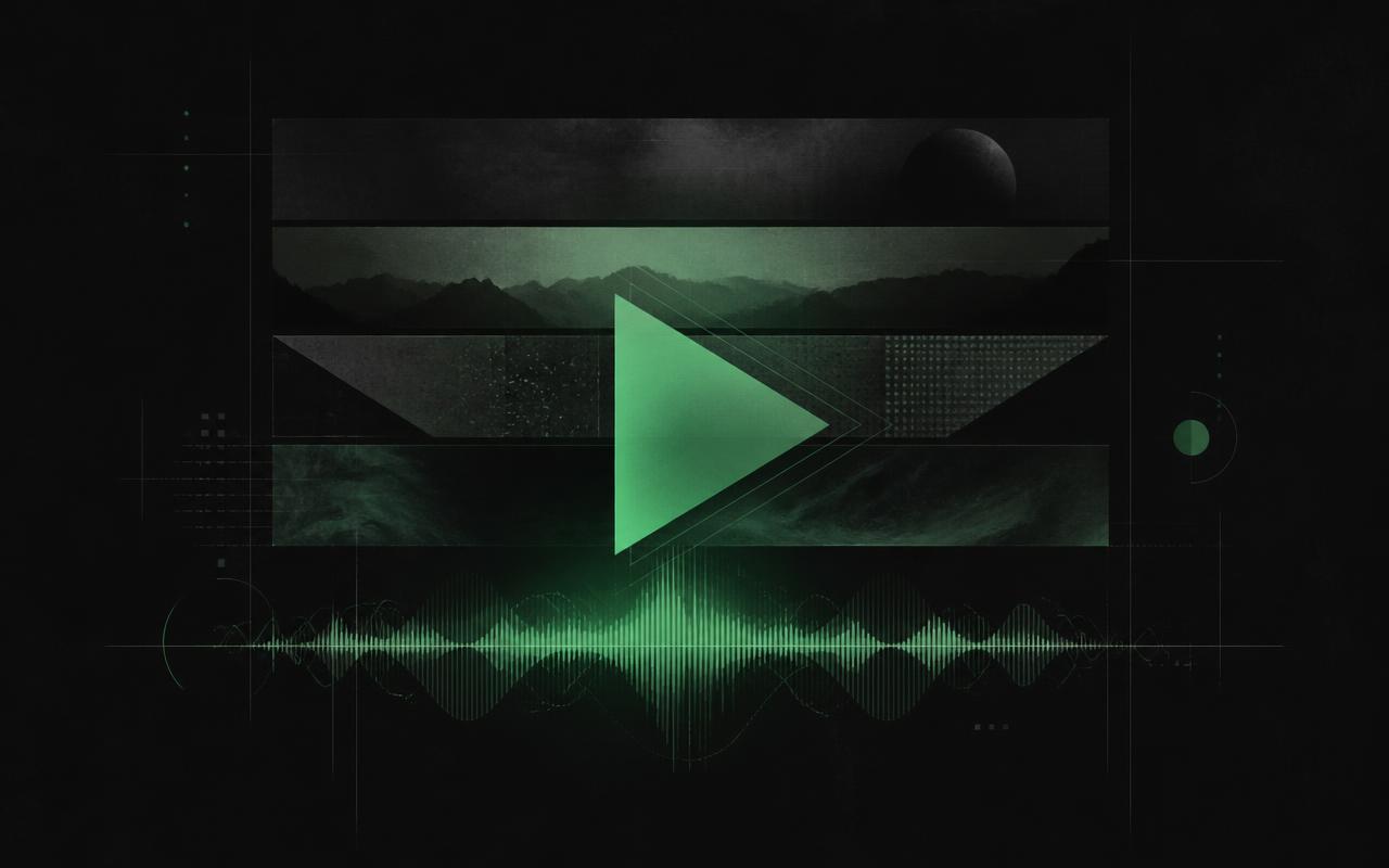 Video Edit Studio timeline with AI track generation, captions and audio waveforms